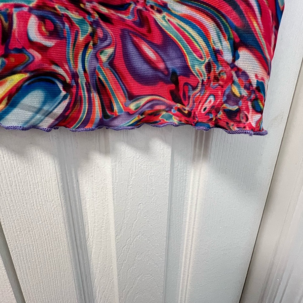 Colorful Abstract Mini Skirt - Picture 3 of 4